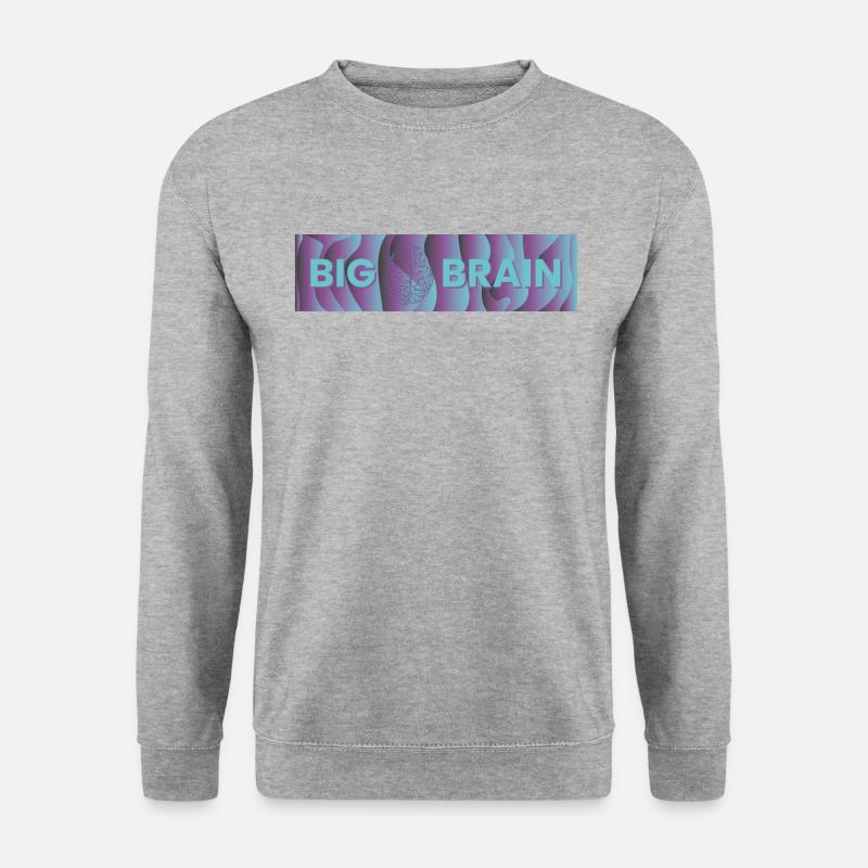 BIG BRAIN - Unisex Pullover - Weißgrau meliert