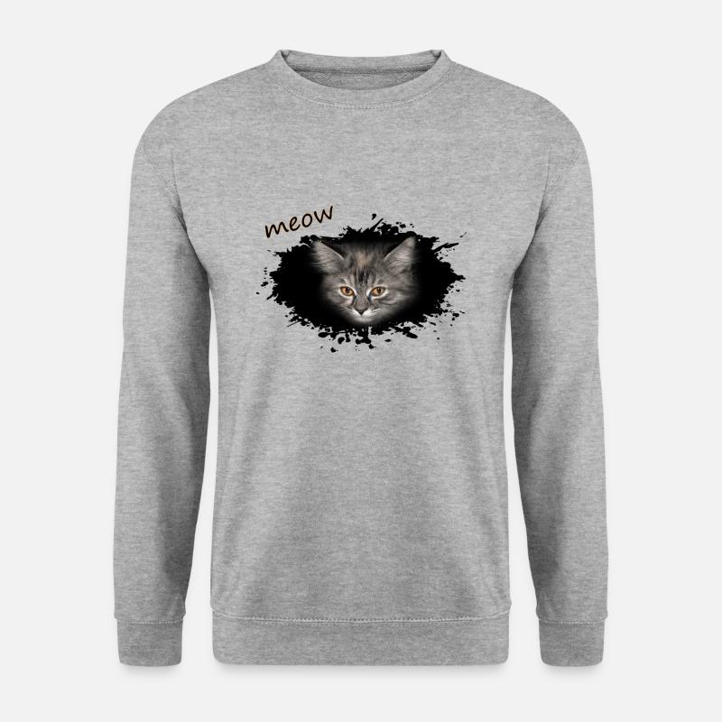 meow - Unisex Pullover - Weißgrau meliert