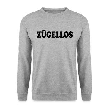 zügellos - Unisex Pullover - Weißgrau meliert - Vorne - Alina (178cm) & Michal (187cm)