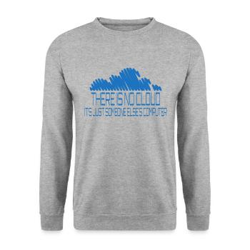 Informatiker Spruch Humor Sarkasmus Informatik PC - Unisex Pullover - Weißgrau meliert - Vorne - Alina (178cm) & Michal (187cm)