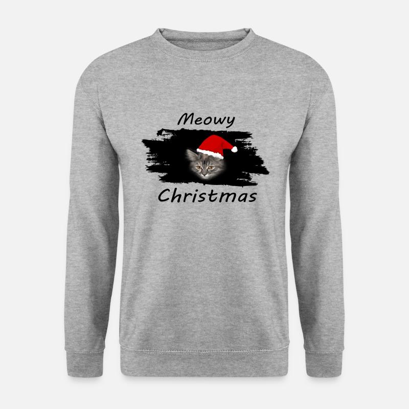 Meowy Christmas - Unisex Pullover - Weißgrau meliert