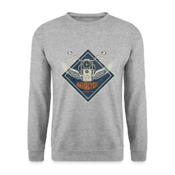 Biker Motorcycle - Unisex Sweatshirt - salt & pepper - Front - Alina (178cm) & Michal (187cm)