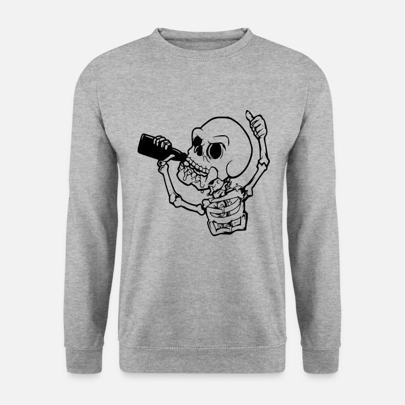 Halloween Skeleton with Beer - Unisex Sweatshirt - salt & pepper
