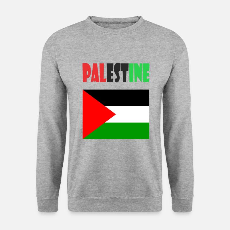 Palestine Design - Unisex Pullover - Weißgrau meliert