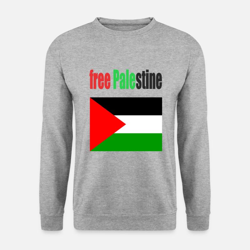 Palestine Design - Unisex Pullover - Weißgrau meliert