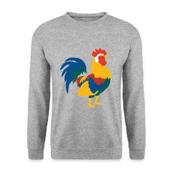 Rooster - Unisex Sweatshirt - salt & pepper - Front - Alina (178cm) & Michal (187cm)