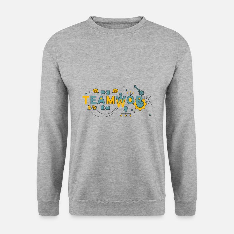 Teamwork - Unisex Pullover - Weißgrau meliert