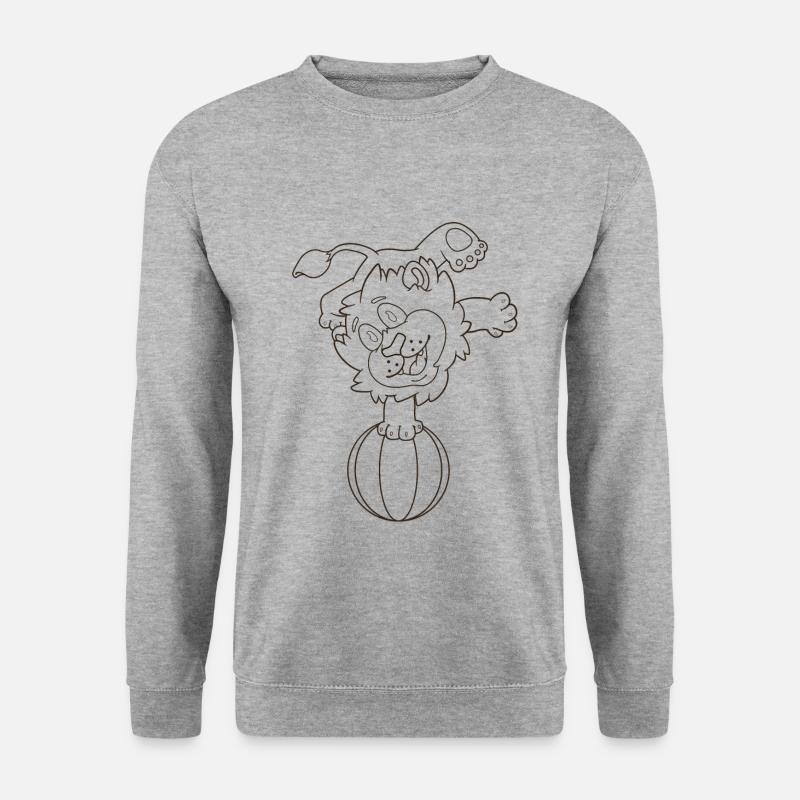 Löwe Balance - Unisex Pullover - Weißgrau meliert