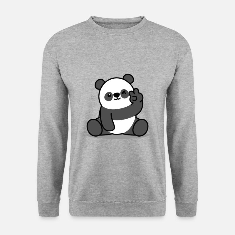 Panda Peace - Unisex Pullover - Weißgrau meliert