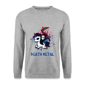 Death Metal Fan - Sweat-shirt Unisexe - gris chiné - Devant - Alina (178cm) & Michal (187cm)