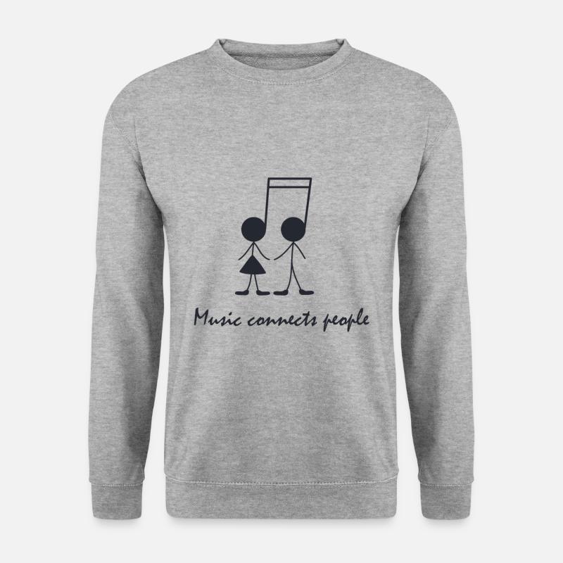 Musik - Unisex Pullover - Weißgrau meliert