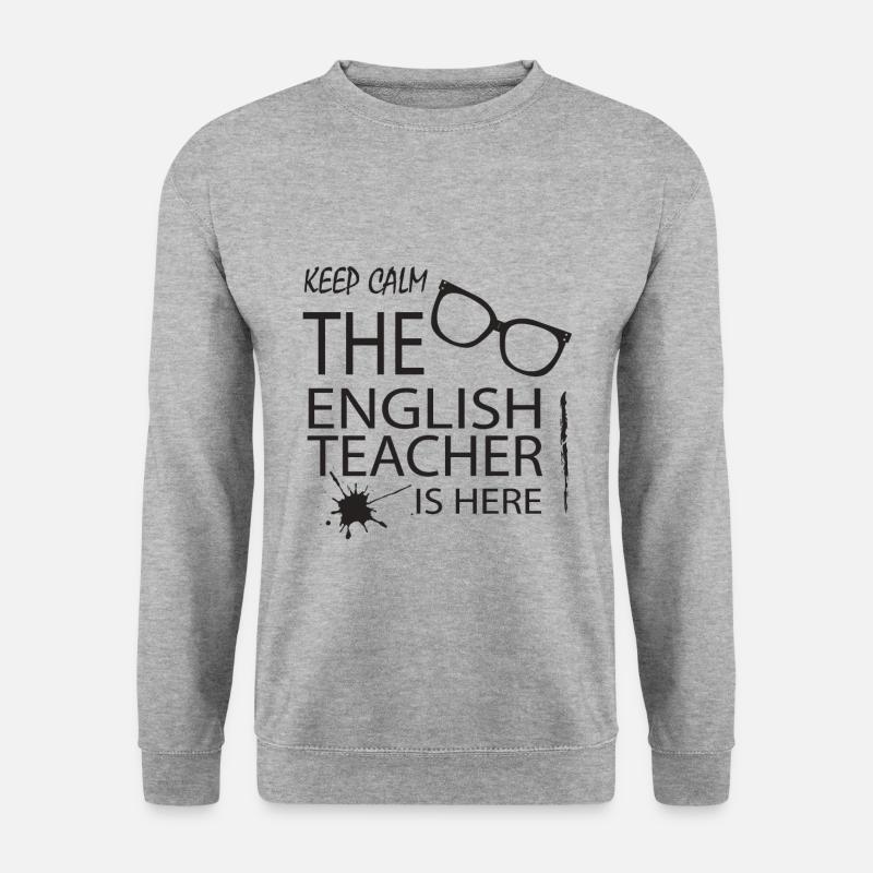 Englisch - Unisex Pullover - Weißgrau meliert