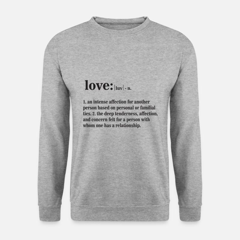 Liebe Definition - Unisex Pullover - Weißgrau meliert
