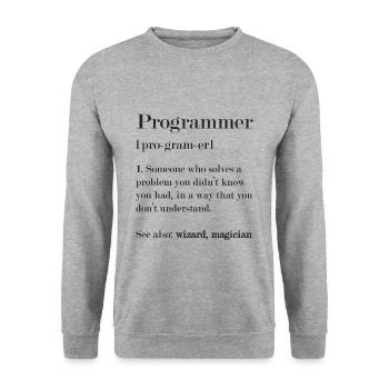 Programmer - Unisex Sweatshirt - salt & pepper - Front - Alina (178cm) & Michal (187cm)