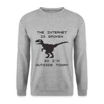 Broken Internet - Unisex Sweatshirt - salt & pepper - Front - Alina (178cm) & Michal (187cm)