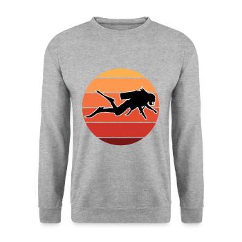 Plongée en Egypte Coraux - Sweat-shirt Unisexe - gris chiné - Devant - Alina (178cm) & Michal (187cm)