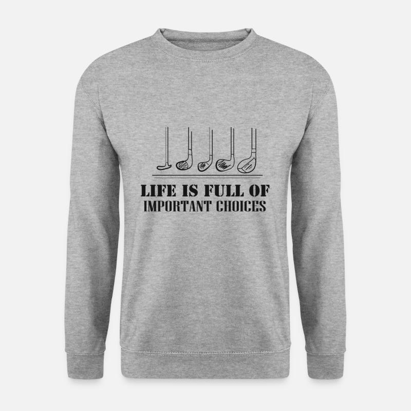 Golfschläger - Unisex Pullover - Weißgrau meliert