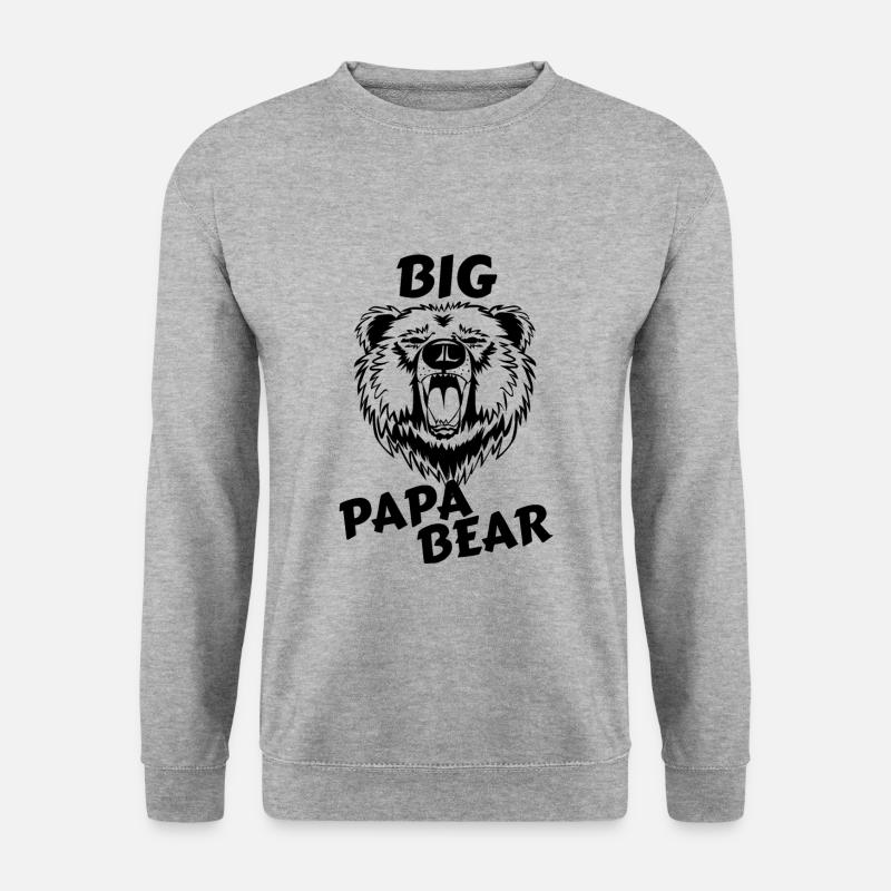 Großer Papa Bär - Unisex Pullover - Weißgrau meliert