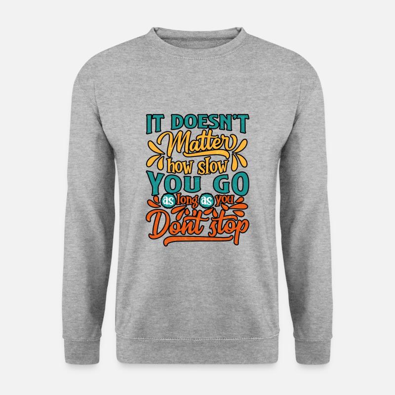 Cooler Spruch Lebensweisheit - Unisex Pullover - Weißgrau meliert