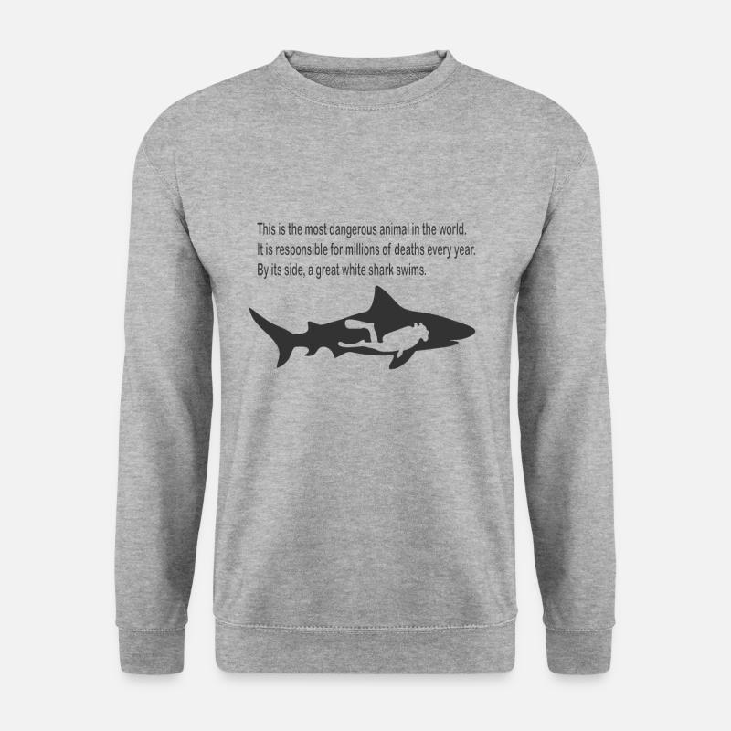 Weißer Hai - Unisex Pullover - Weißgrau meliert