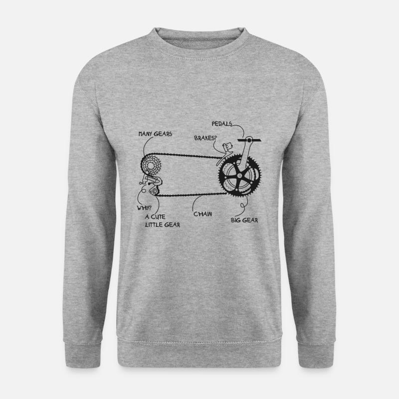 Fahrradkette - Unisex Pullover - Weißgrau meliert