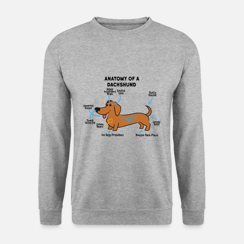 Anatomie d’un teckel - Sweat-shirt Unisexe - gris chiné
