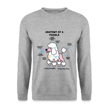 Anatomie Eines Pudel - Unisex Pullover - Weißgrau meliert - Vorne - Alina (178cm) & Michal (187cm)