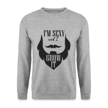 I am Sexy Beard - Unisex Sweatshirt - salt & pepper - Front - Alina (178cm) & Michal (187cm)