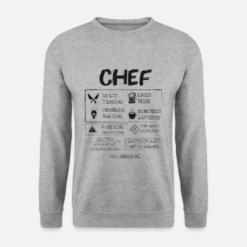 Koch - Unisex Pullover - Weißgrau meliert