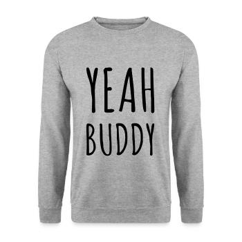 Yeah Buddy - Unisex Pullover - Weißgrau meliert - Vorne - Alina (178cm) & Michal (187cm)
