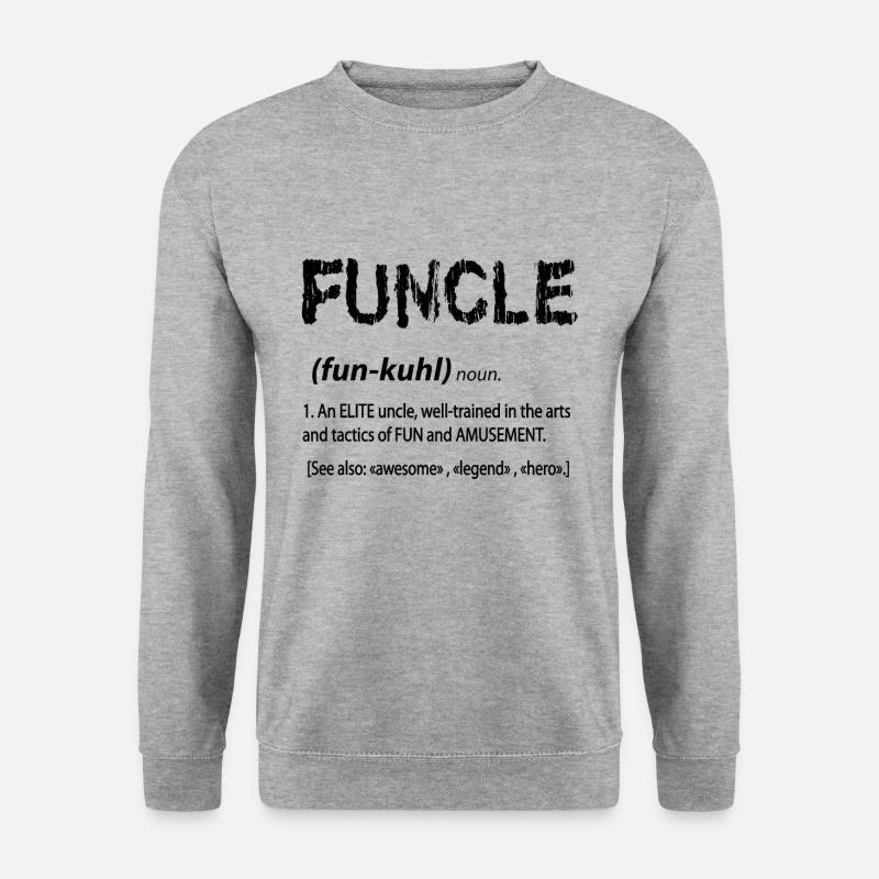 Funcle Onkel - Unisex Pullover - Weißgrau meliert