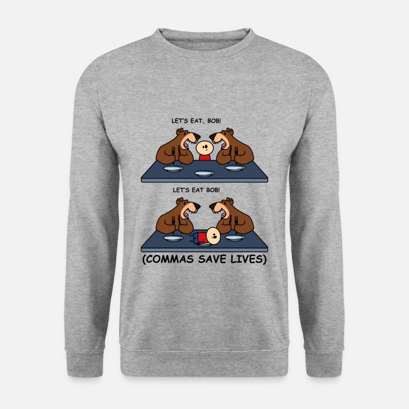 Grammatik Schule Witzig - Unisex Pullover - Weißgrau meliert