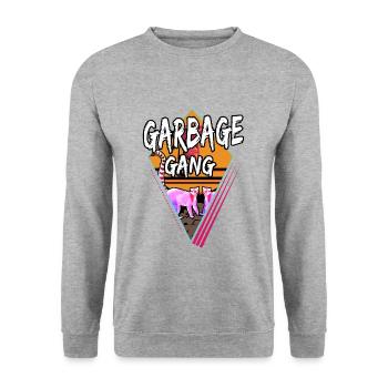 Garbage Gang - Unisex Pullover - Weißgrau meliert - Vorne - Alina (178cm) & Michal (187cm)