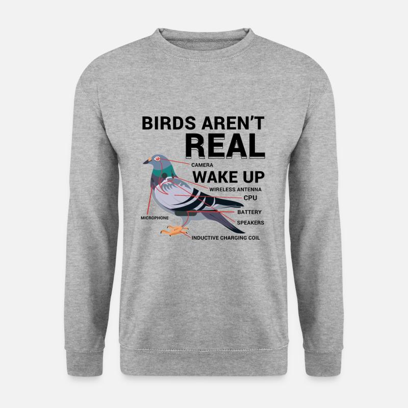 Verschwörung Vögel Lustig - Unisex Pullover - Weißgrau meliert