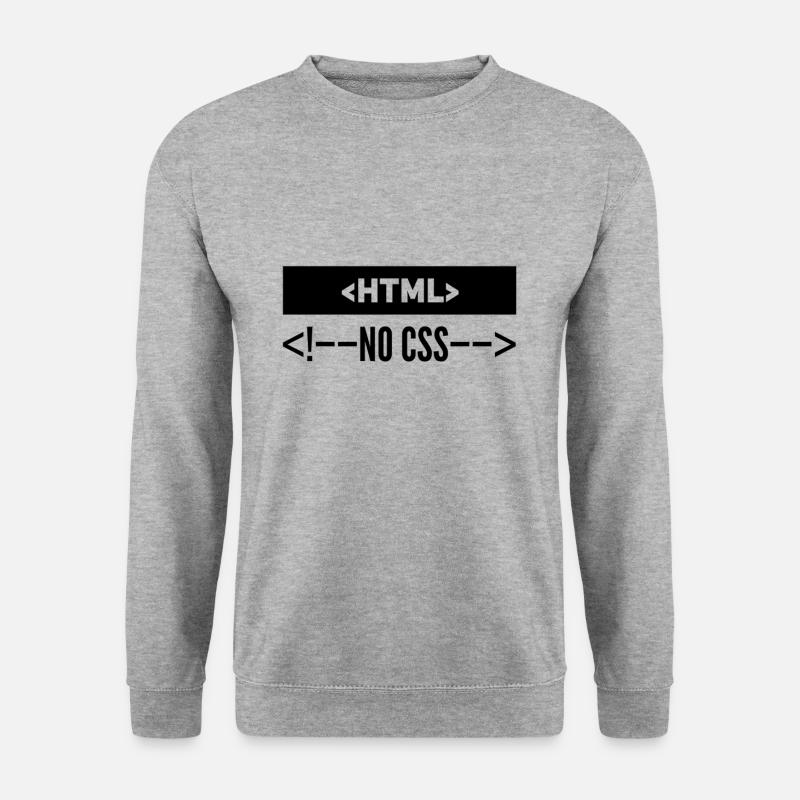 HTML Kein CSS - Unisex Pullover - Weißgrau meliert
