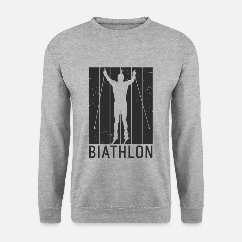 Biathlon Wintersport - Unisex Pullover - Weißgrau meliert