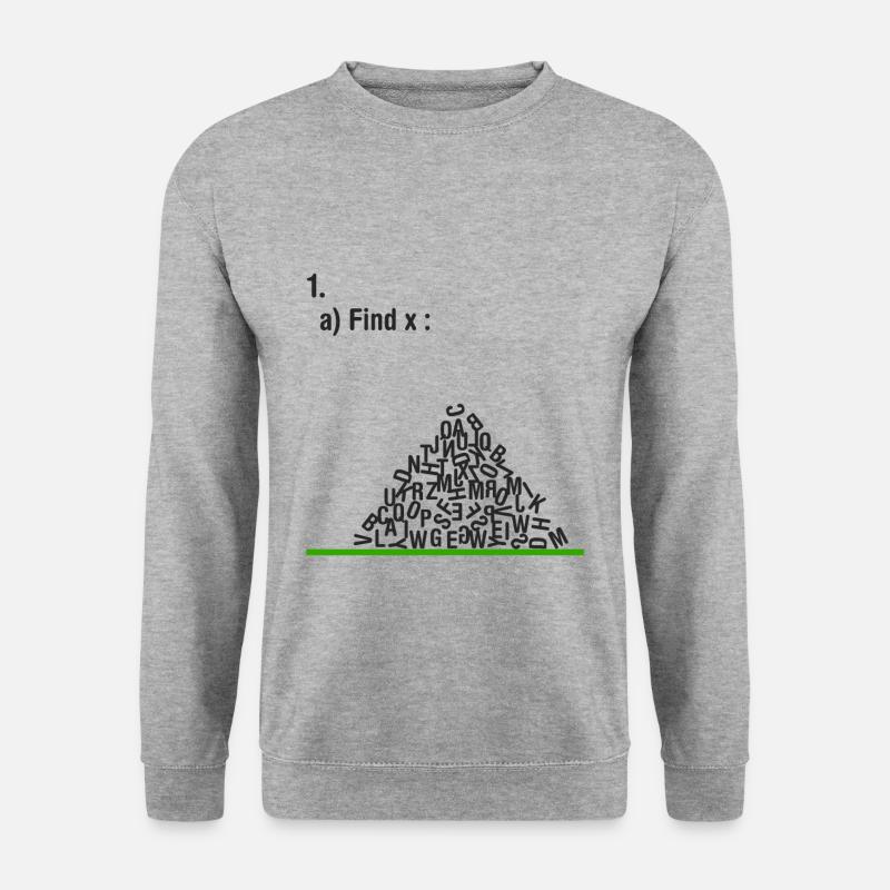 Finde X Mathe Lustig - Unisex Pullover - Weißgrau meliert