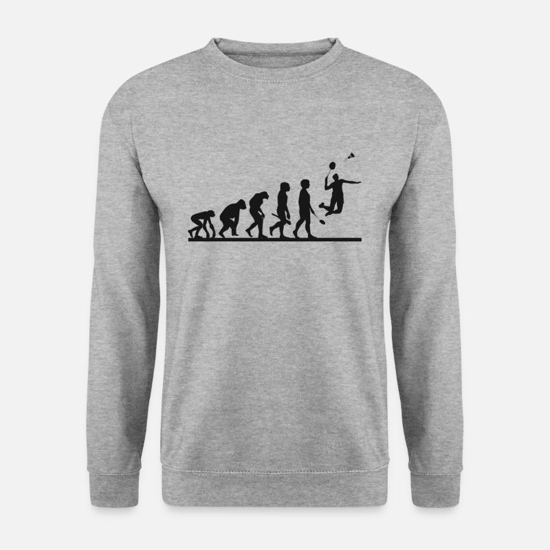 Badminton badminton player evolution - Unisex Sweatshirt - salt & pepper