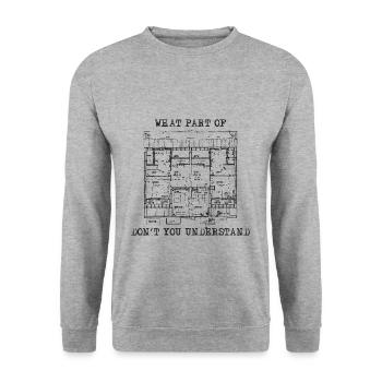 Engineer draftsman funny - Unisex Sweatshirt - salt & pepper - Front - Alina (178cm) & Michal (187cm)