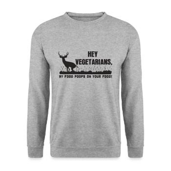 Ma nourriture chie sur la tienne - Sweat-shirt Unisexe - gris chiné - Devant - Alina (178cm) & Michal (187cm)