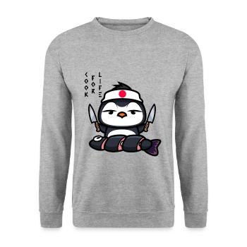 Japanese cook - Unisex Sweatshirt - salt & pepper - Front - Alina (178cm) & Michal (187cm)