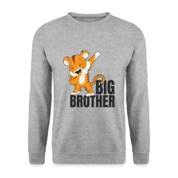 Großer Bruder - Unisex Pullover - Weißgrau meliert - Vorne - Alina (178cm) & Michal (187cm)