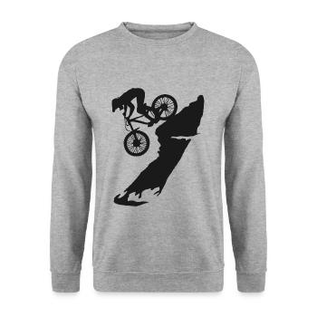 Mountain bike downhill - Unisex Sweatshirt - salt & pepper - Front - Alina (178cm) & Michal (187cm)