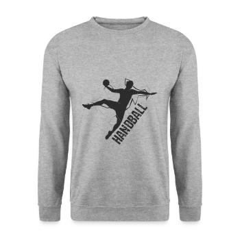 joueur de handball - Sweat-shirt Unisexe - gris chiné - Devant - Alina (178cm) & Michal (187cm)