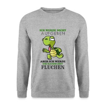 Lahme Schildkröte - Unisex Pullover - Weißgrau meliert - Vorne - Alina (178cm) & Michal (187cm)