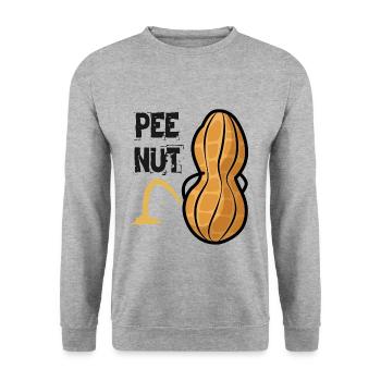 Pinkeln Erdnuss Lustig - Unisex Pullover - Weißgrau meliert - Vorne - Alina (178cm) & Michal (187cm)