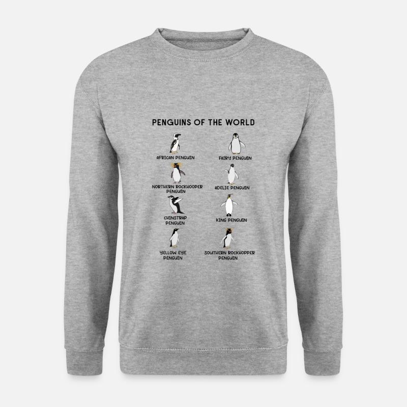 Cute Penguins Of World Penguin - Unisex Pullover - Weißgrau meliert