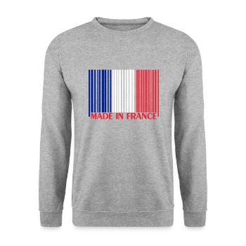 France Frankreich - Unisex Pullover - Weißgrau meliert - Vorne - Alina (178cm) & Michal (187cm)