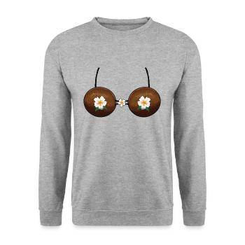 Plage 2022 Tropical Coconut Bra Été - Sweat-shirt Unisexe - gris chiné - Devant - Alina (178cm) & Michal (187cm)