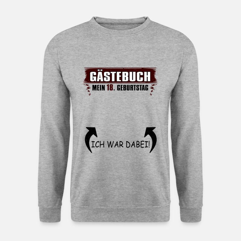 18. Geburtstag Eintrag Gästebuch 18 Jahre Lustiges - Unisex Pullover - Weißgrau meliert